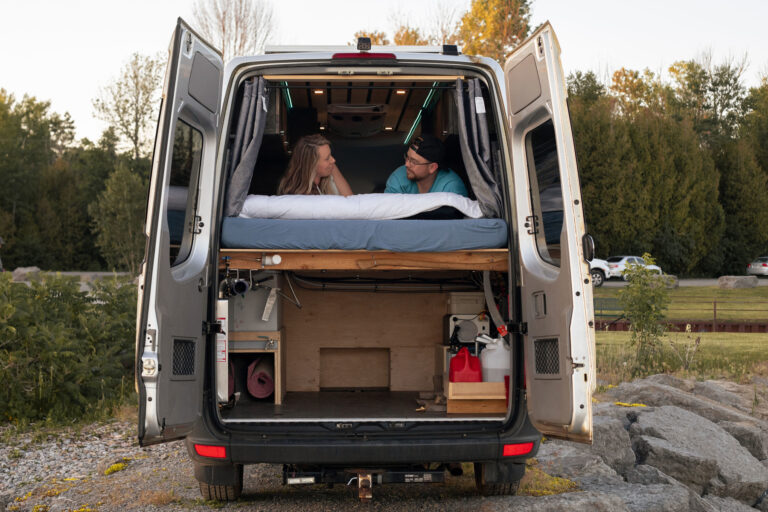 Camper Van Relaxing Couple
