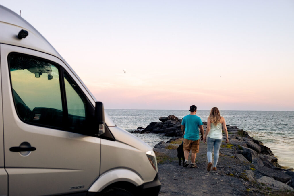 Camper Van Sunset Pier View