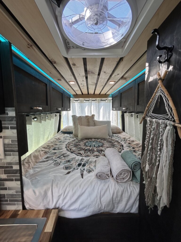 Camper Van Kitchen to Bedroom
